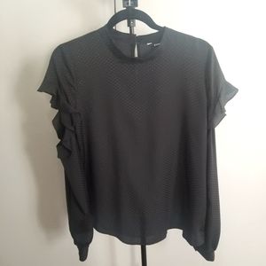 Express Women's Blouse Black Size M Small Open Arm NWT